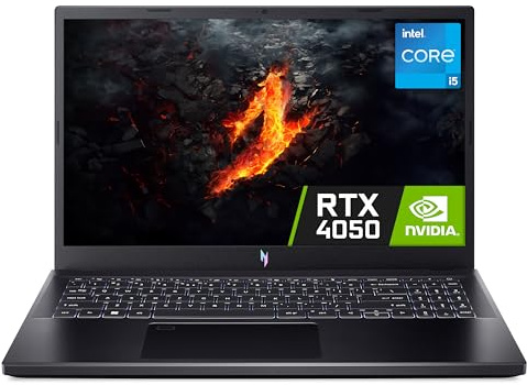 acer Nitro V15 ANV15-51 Gaming Laptop - Intel Core i5-13420H, 16GB, 512GB SSD, NVIDIA GeForce RTX 4050, 15.6" Full HD 165Hz, Windows 11, Black