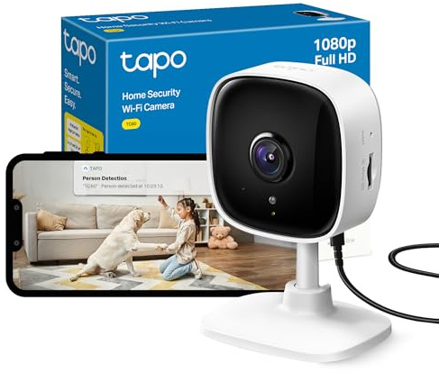 Tapo TC60 Indoor Camera House Security Camera, WiFi Camera, No Monthly Fee, AI Detection, Dog Puppy Camera, Baby Camera Monitor, CCTV, 2-way Talk, Advanced Night Vision, Works with Alexa & Google