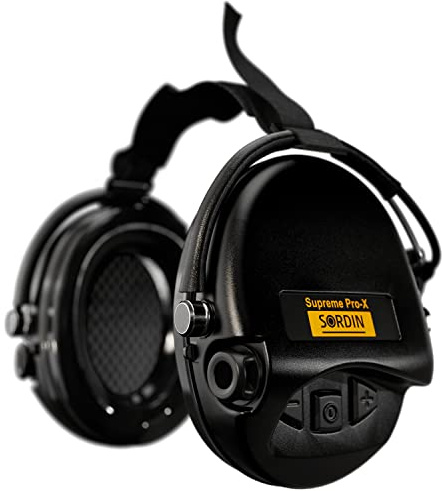 Casque de protection auditive Sordin Supreme Pro-X Neckband Noir, actif, avec micro, pour chasse et tir, conforme EN 352