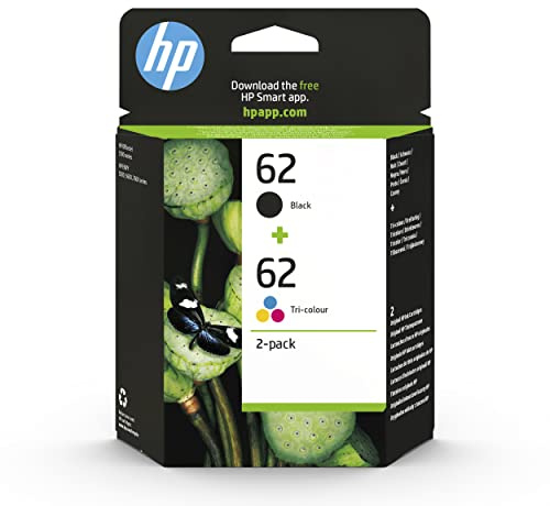 HP 62 Black & Tri-Colour Original Ink Cartridges Multipack (N9J71AE) – Works with: HP ENVY 5540, 5542, 5545, 5548, 5642, 5644, OfficeJet 200 Mobile, 250 Mobile, 5740, 5742, 5744.