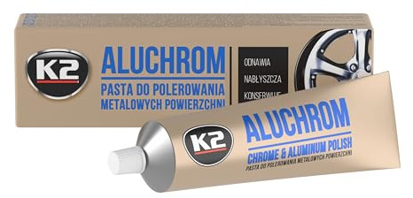 K2 Alluminio Cromato, lucidatura Professionale del Metallo, conserva, Protegge, Cura, Lascia Specchio i Cerchioni, 120 g