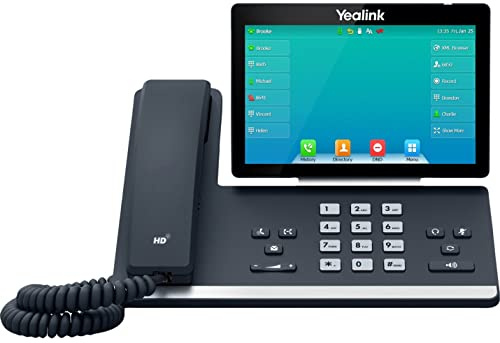 Yealink SIP-T57W Premium Level IP Power over Ethernet Corded Business Phone with Optima HD Voice Technology and 7 Inch Adjustable Touch Screen LCD Display (800 x 480 Pixel) - Black