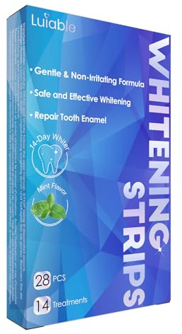 Teeth Whitening Strips for Tooth White: Professional Dentist Formulated Teeth Whitener Enamel 14 Treatments Enamel-Safe – 28 Non-Sensitive Strips