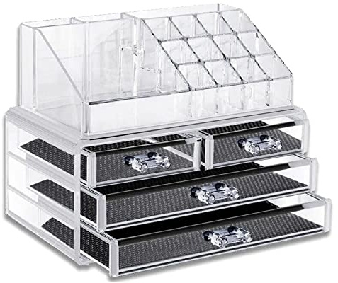 Home and Garden Products Cosmetic Organiser Drawers Clear Acrylic Jewellery Box Makeup Storage Case