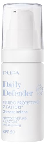 Pupa Daily Defender Fluide de Protection 7 Facteurs SPF50 - Base de Teint & Fixateur, Transparent, 30 ml