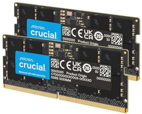 Crucial DDR5 RAM 32GB Kit (2x16GB) 5600MHz SODIMM, Laptop Computer Memory, Mini PC (or 5200MHz, 4800MHz) CL46 - CT2K16G56C46S5