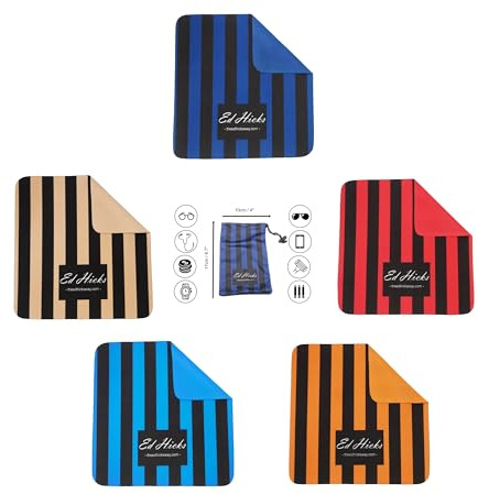 Ed Hicks | Chiffons de Nettoyage Microfibre XL, Lot de 5, Couleurs Assorties, 30x30 cm | Ultra Doux, Antistatique, Lavable, Non Pelucheux | Nettoyage écrans TV, tablettes, Ordinateurs