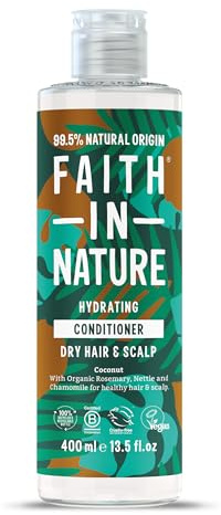 Faith In Nature Organic Coconut Conditioner, Hydrating for Dry Hair & Scalp, Vegan & Cruelty Free, No SLS, Silicones or Parabens, 400ml