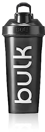 Bulk Iconic Shaker Bottle, 1000ml, Gunmetal Black, Leak-Proof, BPA-Free, Wire Mixing Ball for Lump-Free Shakes, Convenient Carry Handle, Transparent Fill Level, Dishwasher Safe