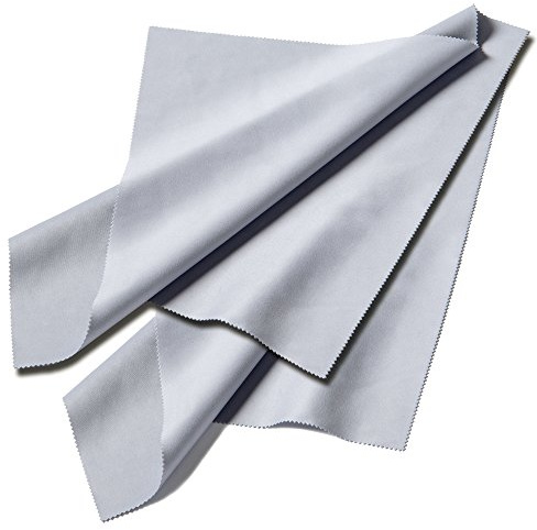FEFI - Grand XXL professionnel Chiffon de nettoyage des verres en Microfibre (35 x 35 cm) gris clair - Pour nettoyer lunettes et tous les écrans delicates - Sans Publicité Imprimé