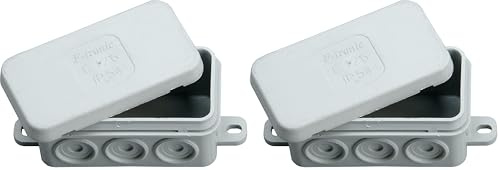 KOPP Boîte de Jonction AP-FR Boîte de Jonction, en Saillie/Pièce Humide, 86x44x40mm, 1 Pièce, 371200005, Plastique, gris (Lot de 2)