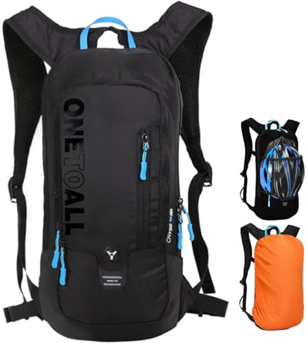 LOCAL LION Mochila Ciclismo 6L, Mochila MTB Ligera, Mochila Bicicleta Montaña Pequeña con Funda Impermeable para MTB|Bici|Enduro|Running|Moto|Ski|Esqui para Hombre y Mujer