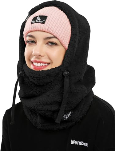 Shy Velvet Passamontagna in Pile Termico Invernale per Uomo Donna Multifunzionale Antivento Caldo Maschera da Sci Copriviso con Scaldacollo per Sport all'Aria Aperta Cappello Ciclismo Escursionismo