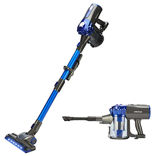Akitas V8 3-in-1 Cordless Hoover Vacuum Cleaner Handheld & Upright Lightweight 22.2 V 150 W, Rechargeable Lithium Battery for Floors Carpets and Pet Hair