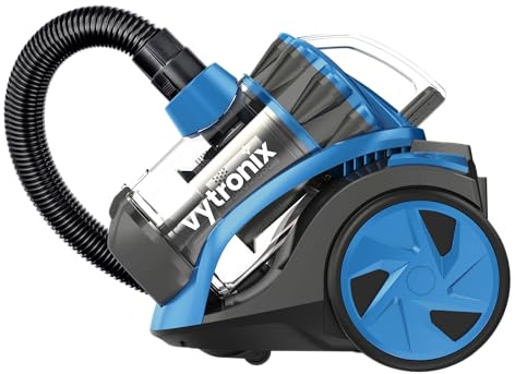 VYTRONIX CYL01 Bagless Cylinder Vacuum Cleaner, 800w High Power Motor, Compact and Lightweight, Cyclonic Vacuum and Carpet Cleaner with 4 stage HEPA Filter for removing Dust, Dirt and Allergens