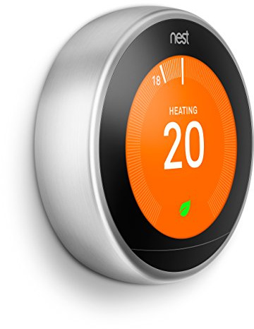 Google Nest Learning Thermostat 3rd Generation Smart Thermostat - Silver, Steel Effect