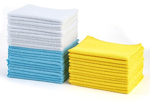 Amazon Basics Microfibre Chiffon de nettoyage, Lot de 36, Multi, Unie, 40.5 x 30.5 cm