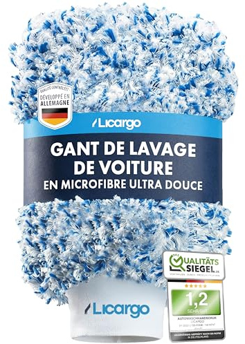LICARGO Gant de Lavage Microfibre Premium [Ultra-Doux & Protège la Peinture] – Moufle de Lavage Voiture Extrêmement Absorbante pour Lavage sans Rayures – Durable & Lavable en Machine