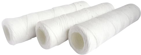 AQUAWATER - 105004 - Lot de 3 cartouches filtrante anti-sédiments bobinée 20 microns - Taille standard 10", pour filtrer les impuretés de l'eau du réfrigirateur - Durée : 6 mois - Fabriqué en France