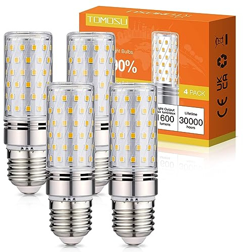 Tomosu Lampadine LED E27 Luce Naturale 4000K 1600LM, 16W Lampade LED Equivalenti a 150W Lampada Alogena, AC 220-240V, Lampadina Mais E27 LED, Nessun Sfarfallio, Non Dimmerabile, 4 Pezzi