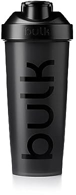 Bulk Iconic Shaker Bottle, 750ml, Gunmetal Black, Leak-Proof, BPA-Free, Wire Mixing Ball for Lump-Free Shakes, Convenient Carry Handle, Transparent Fill Level, Dishwasher Safe