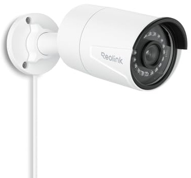 Reolink 5MP Telecamera Esterno PoE, Rilevamento di Uomo/Veicolo/Animale, Visione Notturna IR 30 metri, Registrazione Audio, Telecamera IP Esterno Impermeabile IP67, Slot per Scheda microSD, RLC-510A