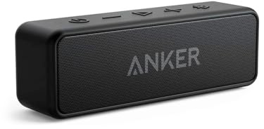 Anker Soundcore 2 Portable Bluetooth Speaker with 12W Stereo Sound, BassUp, IPX7 Waterproof, 24-Hour Playtime, Wireless Stereo Pairing, Speaker for Home, Outdoors, Travel (Black)