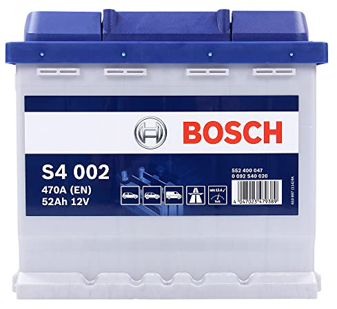 Batteria Auto Bosch S4 002 52Ah 12V 470A Blu 207x175x190mm