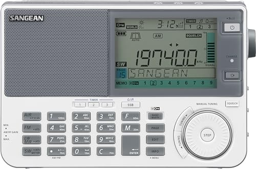 Sangean ATS-909X2 White Professional World Receiver with FM Stereo, AM, LW, SW, Air Band