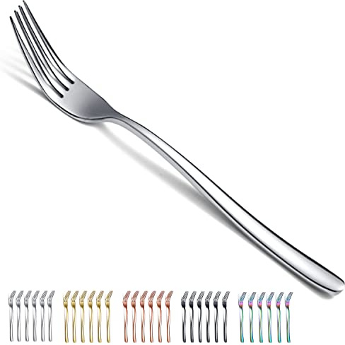 Dinner Forks 6 Pieces, Kyraton Stainless Steel 21.5cm Table Forks Cutlery Forks Set, Silverware Set, Dishwasher Safe.