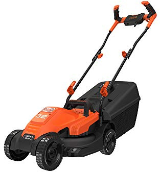 BLACK+DECKER,RASAERBA 1200 W, LARGHEZZA TAGLIO 32 CM, 3 ALT. TAGLIO 20-40-60 MM, E-DRIVE, CAPACITA' CESTO 35 L, IMPUGNATURA VERSIONE BIKE. BEMW451BH-QS