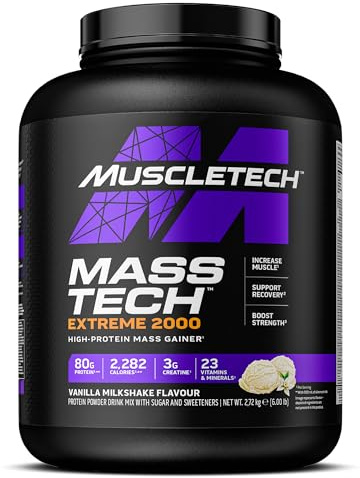 MuscleTech Mass-Tech Extreme 2000 2.72kg Vanilla Milkshake Mass Gainer