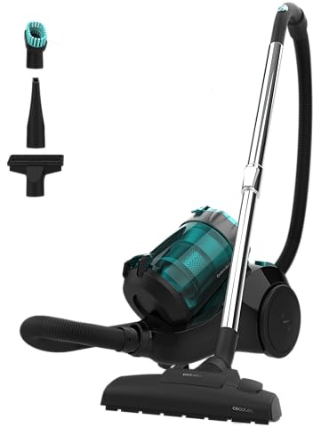 Cecotec Aspirateur Traineau sans Sac Conga Rockstar Multicyclonic Plus, Puissance de 800 W, Multicyclonique, 20 kPa, Capacité de 2,5 L, Filtre à Haute Efficacité, Tube en Métal, 3 Accessoires
