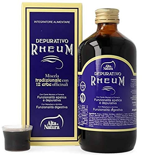 Alta Natura Depurativo Rheum Integratore Alimentare 250 ml - Supporto Epatico, Digestivo e Drenaggio Liquidi