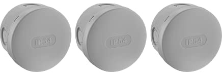 DEBFLEX - Boîte Dérivation Etanche IP54 (Lot de 3) - Pour Raccordement Sécurisé des Câbles - Pose en Saillie - Grise - ⌀70 x P.40 mm