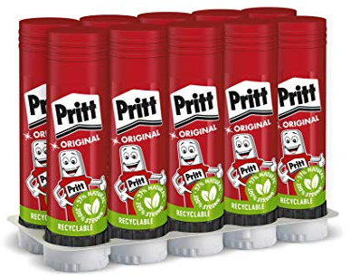 Pritt Colla Stick 10 x 43g, Colla per bambini sicura e affidabile, Adesivo per lavoretti e fai da te, con una tenuta forte per uso scuola e ufficio, 10 stick x 43g