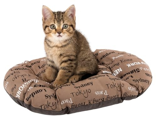 Ferplast Cuscino Cane e Gatto RELAX 45/2,Materassino, Cuscino Imbottito per Cuccia Cane e Gatto, Ovale, Cotone Morbido, Lavabile, 43 x 30 cm