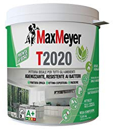 MaxMeyer Pittura per interni Traspirante T2020 Igienizzante, resistente ai batteri Bianco 0.75 l