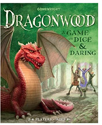 Gamewright Dragonwood Card Game - A Game of Dice & Daring for Ages 8+, 2-4 Players, Orange, Silver, White