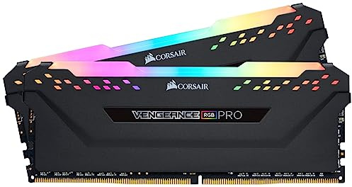 CORSAIR VENGEANCE RGB PRO 32GB (2x16GB) DDR4 Up to 3600MHz (PC4-28800) C18 Desktop Memory – Black