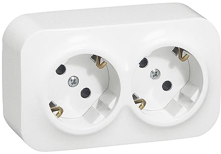 Legrand, Enchufe de Pared 2 Tomas, Forix, Color Blanco Estándar