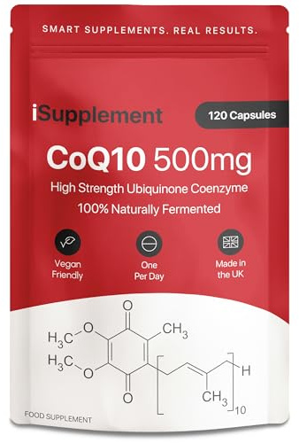 CoQ10 Supplement High Strength 500mg - Q10 Coenzyme by iSupplement |120 One-Per-Day Capsules (4-Month Supply)