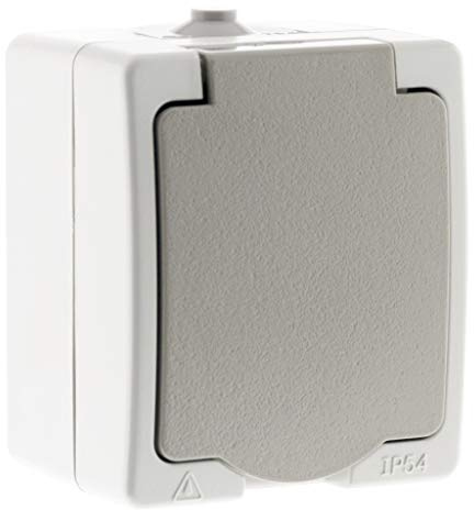 Zenitech - Prise 2P+T 16A IP54 - Gris Clair - Akya