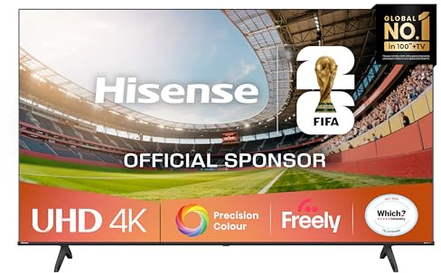 Hisense 50" 50E6QTUK 4K Ultra HD Smart TV AI TV - 4K UHD, Hi-View AI Engine, Precision Colour, AI Smooth Motion, Sports Mode with Freely, Disney +, YouTube, Netflix