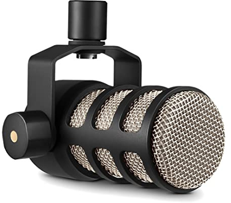 RØDE PodMic Broadcast-quality Dynamic Microphone with Integrated Swing Mount for Podcasting, Streaming, Gaming, and Voice Recording,Black,XLR