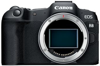 Canon EOS R8 Full-Frame Mirrorless Camera Body - Black, 24.2MP, 4K 60p Video, 40fps Burst