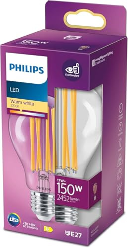 Philips LED Lampadina a Filamento, Equivalente A 150W, Attacco E27, Luce Bianca Calda