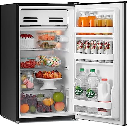 COMFEE' RCD93BL2(E) Under Counter Fridge, 93L Small Fridge with Cooler Box, Interior Light, Removable Glass Shelf, Reversible Door Hinge, Adjustable Legs, Standard Refrigerator White [Energy Class E]
