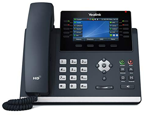 Yealink SIP-T46U Productivity Enhancing IP Power over Ethernet Corded Phone with Optima HD Voice Technology and 4.3 Inch TFT LCD Colour Display with Backlight (480 x 272 Pixel) – Black