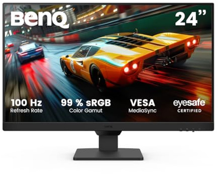 BenQ GW2490E 24 Inch Gaming Monitor, IPS, 100Hz, 1920x1080p, Eye-Care, Flicker-Free, Low Blue Light Plus, TÜV Rheinland Certificate, HDMI, DisplayPort